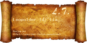 Leopolder Tália névjegykártya